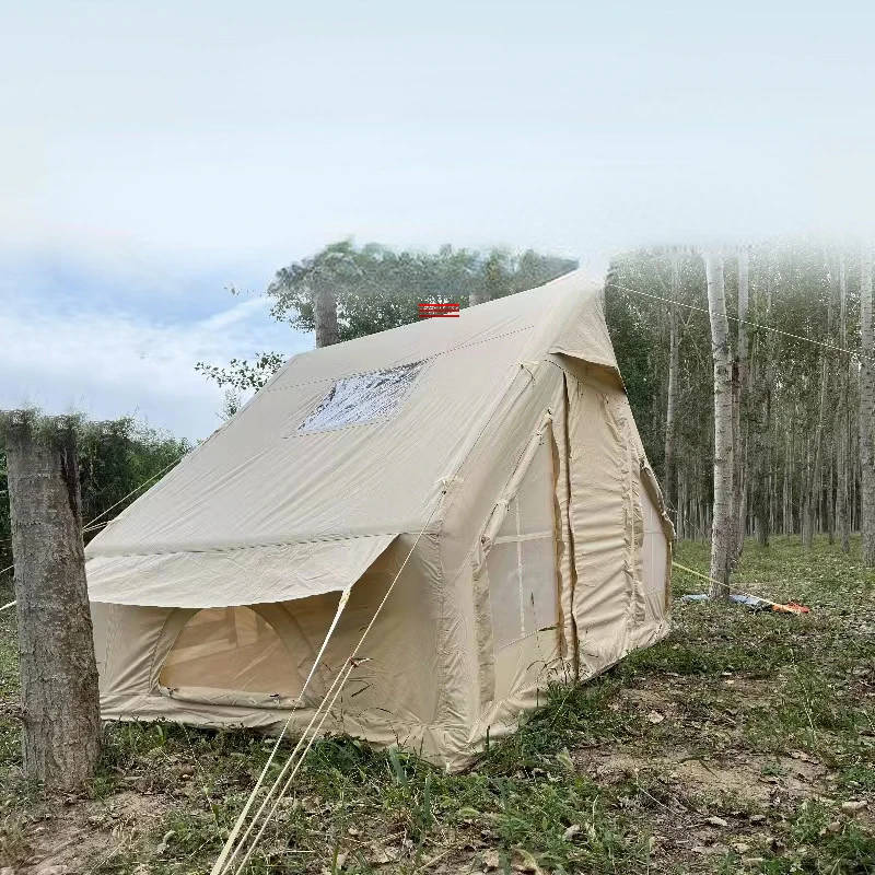 Cotton Air Pole Glamping Inflatable House Camping Tent