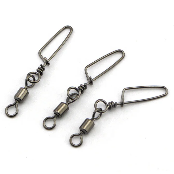 Stock for high quality ball bearing swivels hooked snap Brass & Stainless Steel fishing tackle fishing swivels