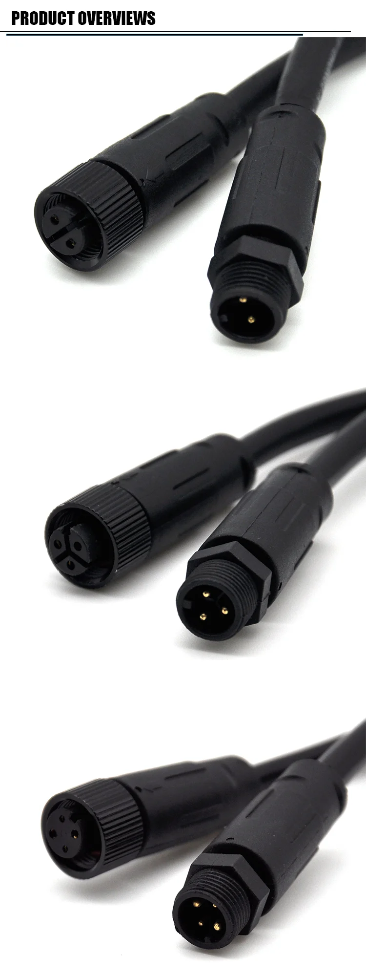 2023 Top sell product M12 IP67 2 3 4 5 6 7 8 pin male female waterproof connector 6 pin connector