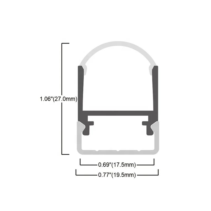 Flat Thin Alu Recessed LED Profile Aluminum Heatsink for LED Flexible Strip Light 5050 5630 Strips