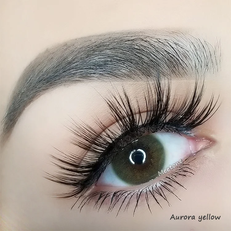 Meetone Aurora popular model yellow color super natural contact lenses