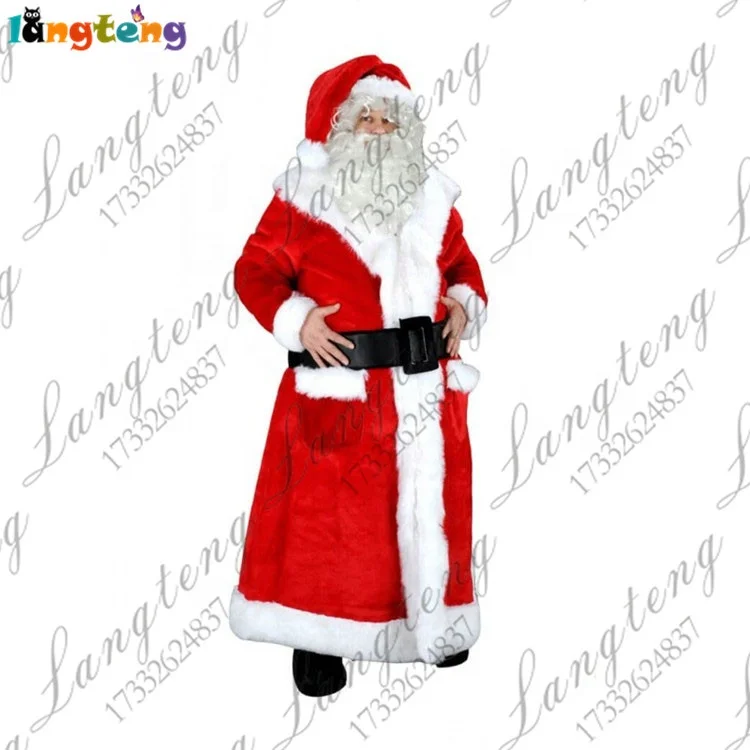 N256 Cartoon Cosplay Party Father Christmas Santa Claus Fancy Dress Mascot Costumes