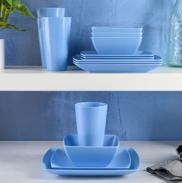 rpet plastic royal blue dinnerware set china tableware