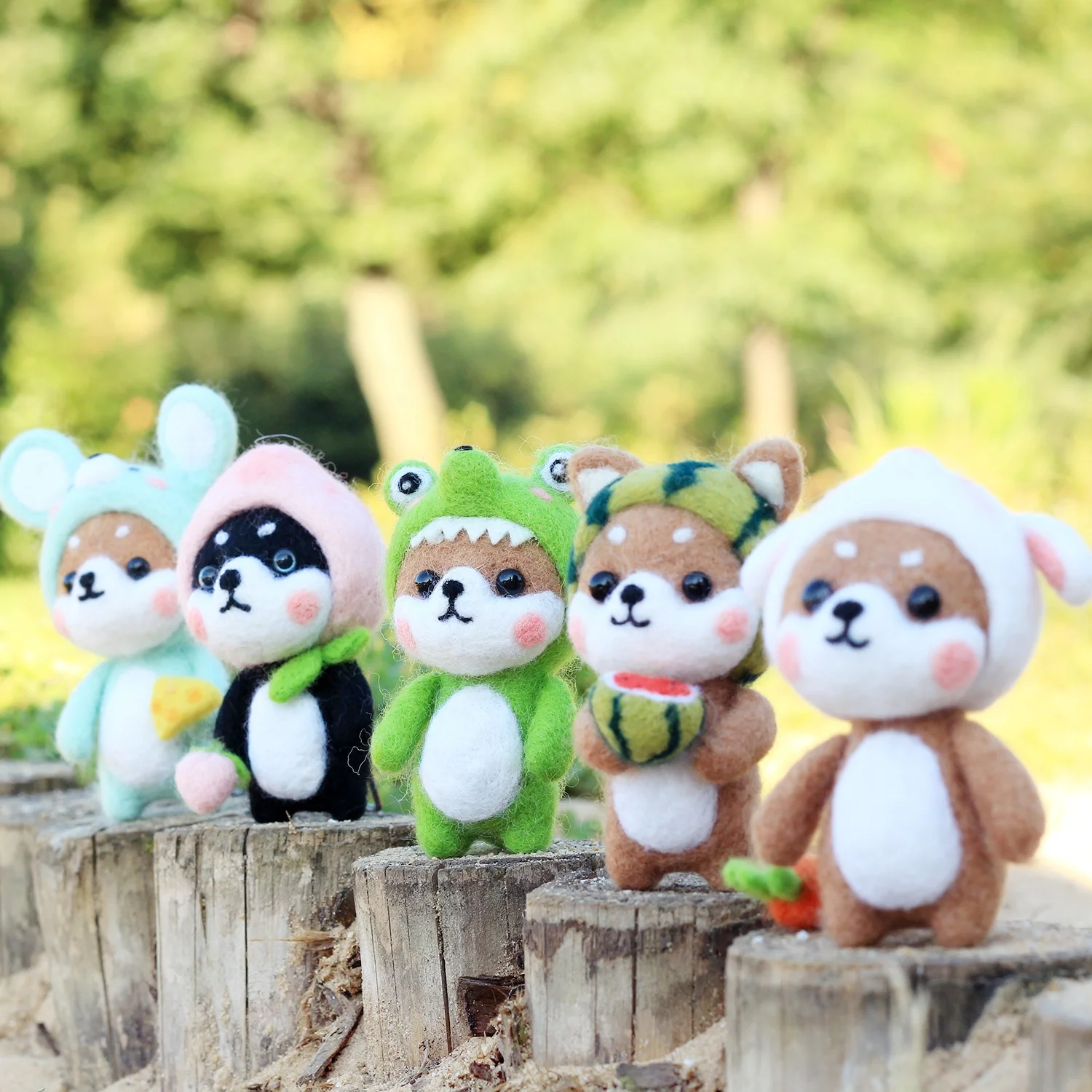 Amazon Supplier Needle Felting Starter Kit Wholesale Manufacturer Wool Felt Craft 3D Cartoon Animals DIY Plush Toy Miniature Dog