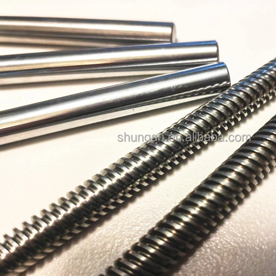 Нержавеющая сталь T8 * 8 шаговый двигатель трапециевидный свинцовый винт 4 шага 2T с гайкой Гладкий