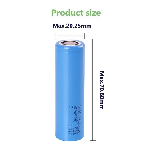 original high capacity cylindrical power 50E Rechargeable Battery 30A 21700 5000mah 3.7 v 21700 lithium battery
