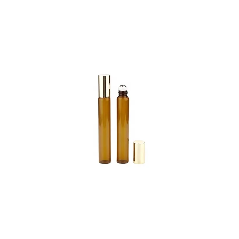 Popular High Quality 3ml 5ml 10ml Amber Essential Oil Glass Roll On Roller Bottle