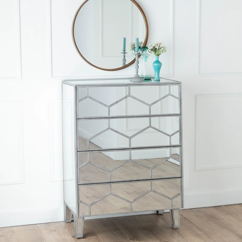 Tv Stand Silver Tv Console Table Tv Cabinet 3 Drawers Mirrored Crystal Factory Luxury Living Room Furniture