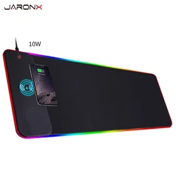JARONX 10W Rgb Larger Gaming Mousepad Led Computer Pad Wireless Charging Keyboard Mouse Pad Custom