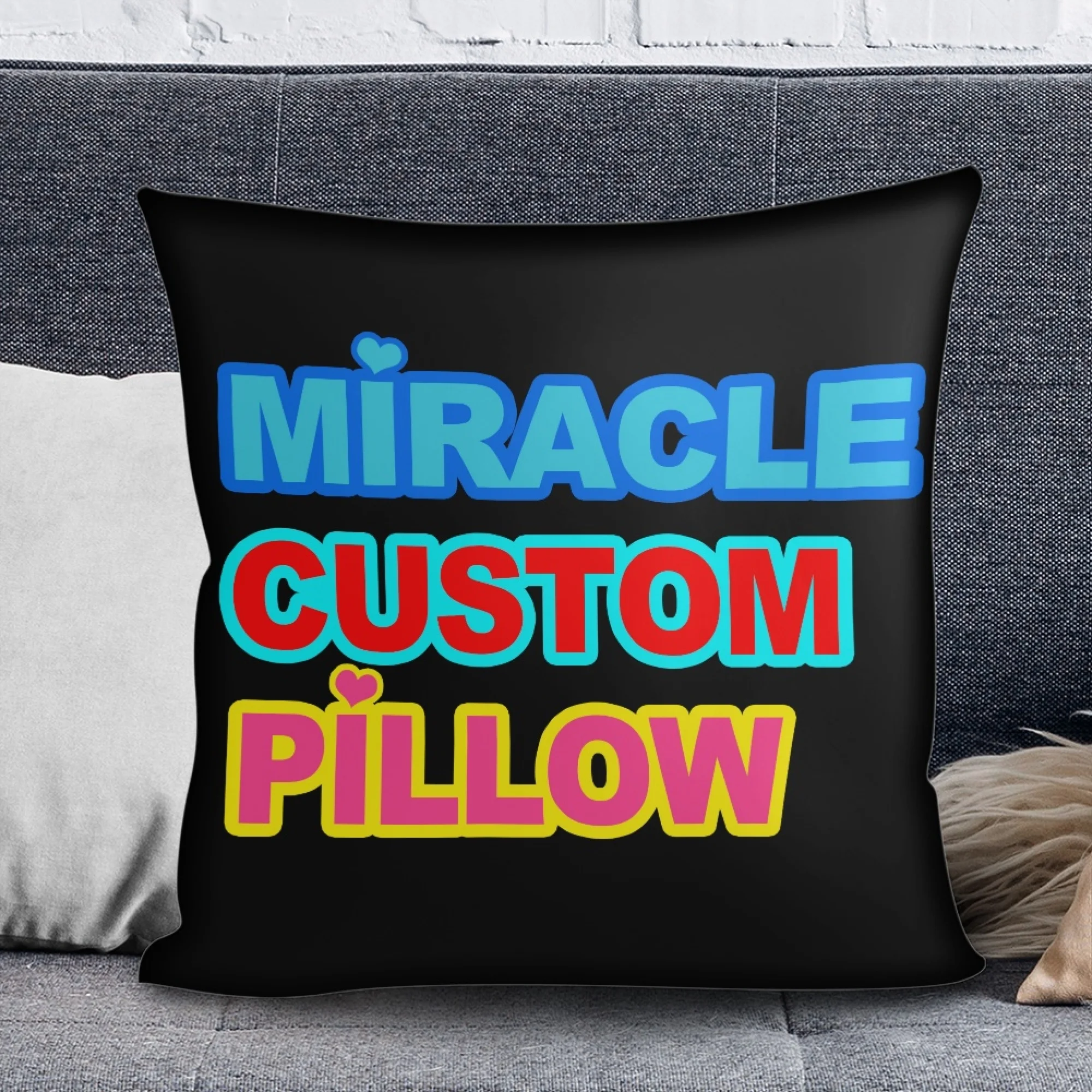 Miracle Digital Print Custom Throw Pillow White Printed Decorative Cushion Cover Customized Pillowcase