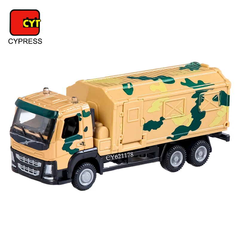New Arrival 1:50 Military Vehicle Metals Alloys Free Wheel Diecast Transport Cart Car Toys For Kids