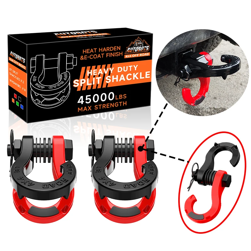 2' Aluminium Trailer Hitch Ball Mount with 45# Carbon Steel Shackle Body Top Towing Accessories for Easy Hitch & Towing