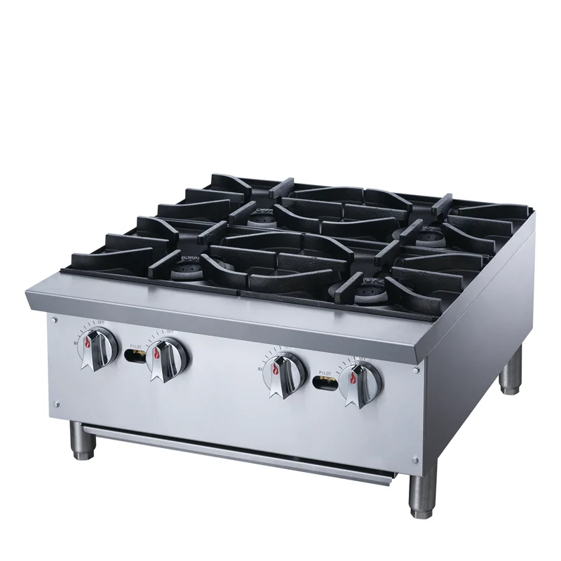 Manufacturer Stainless steel gas burners commercial gas 4 burner counter top stove for restaurant