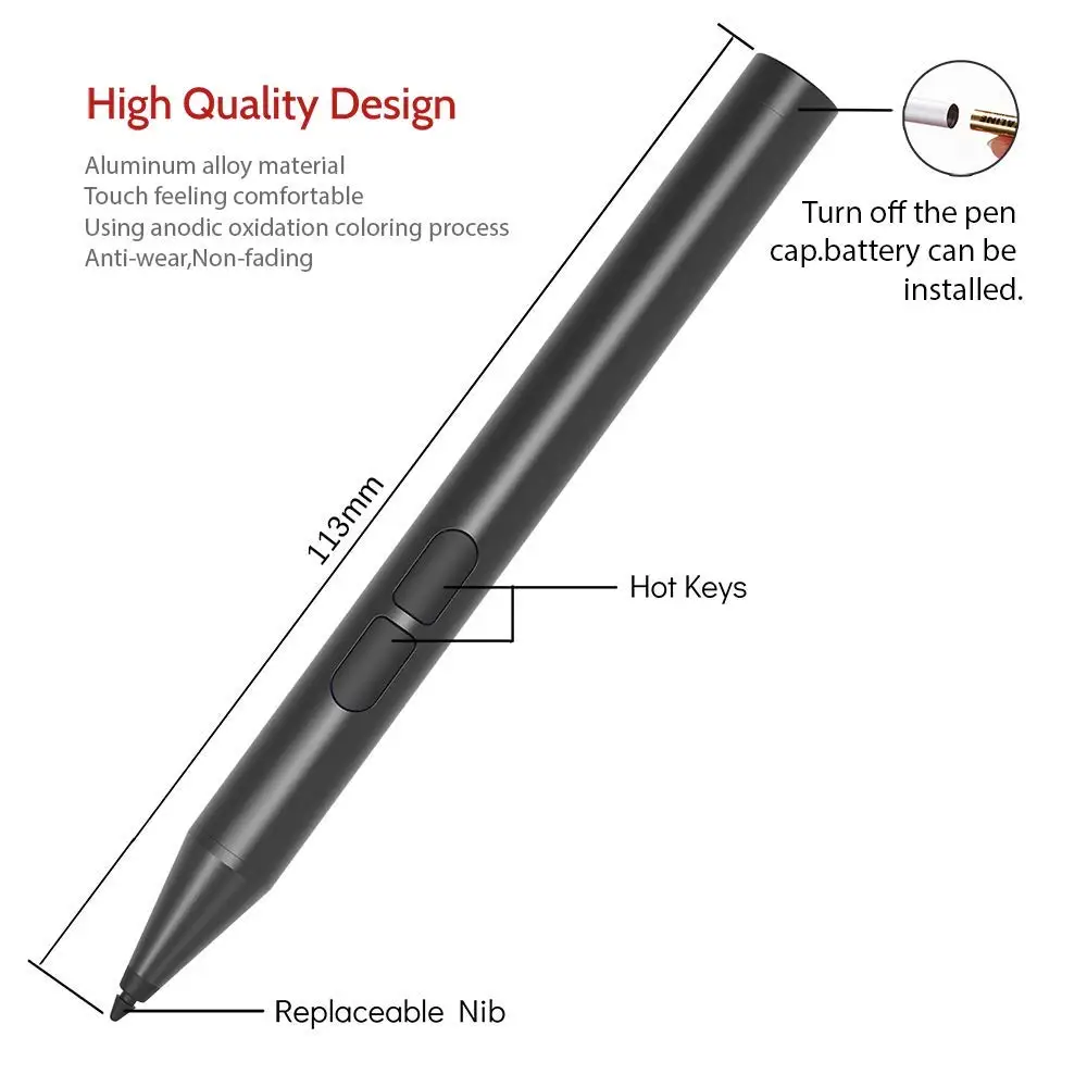 Hot Sale Small Tablet Pen Mini Capacitive Active Stylus Pen for Microsoft Surface Laptop Book Studio Hub 1/2