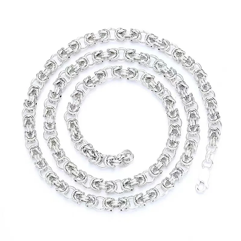 925 Sterling Silver Italian Byzantine Chain Bolo Necklaces Adjustable Chains Braceletjewelry For Women Men