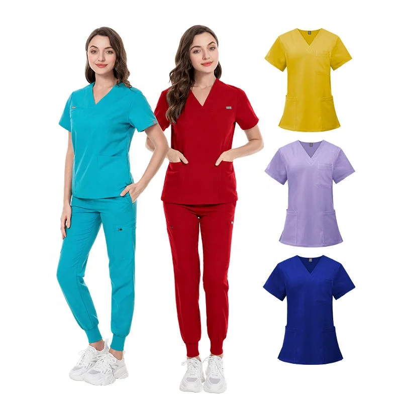 Oem Comfortable Breathable Custom Logo Fashionable Medical Dental Clinic Jogger Hospital Nursing Scrubs Uniforms Sets Nurse