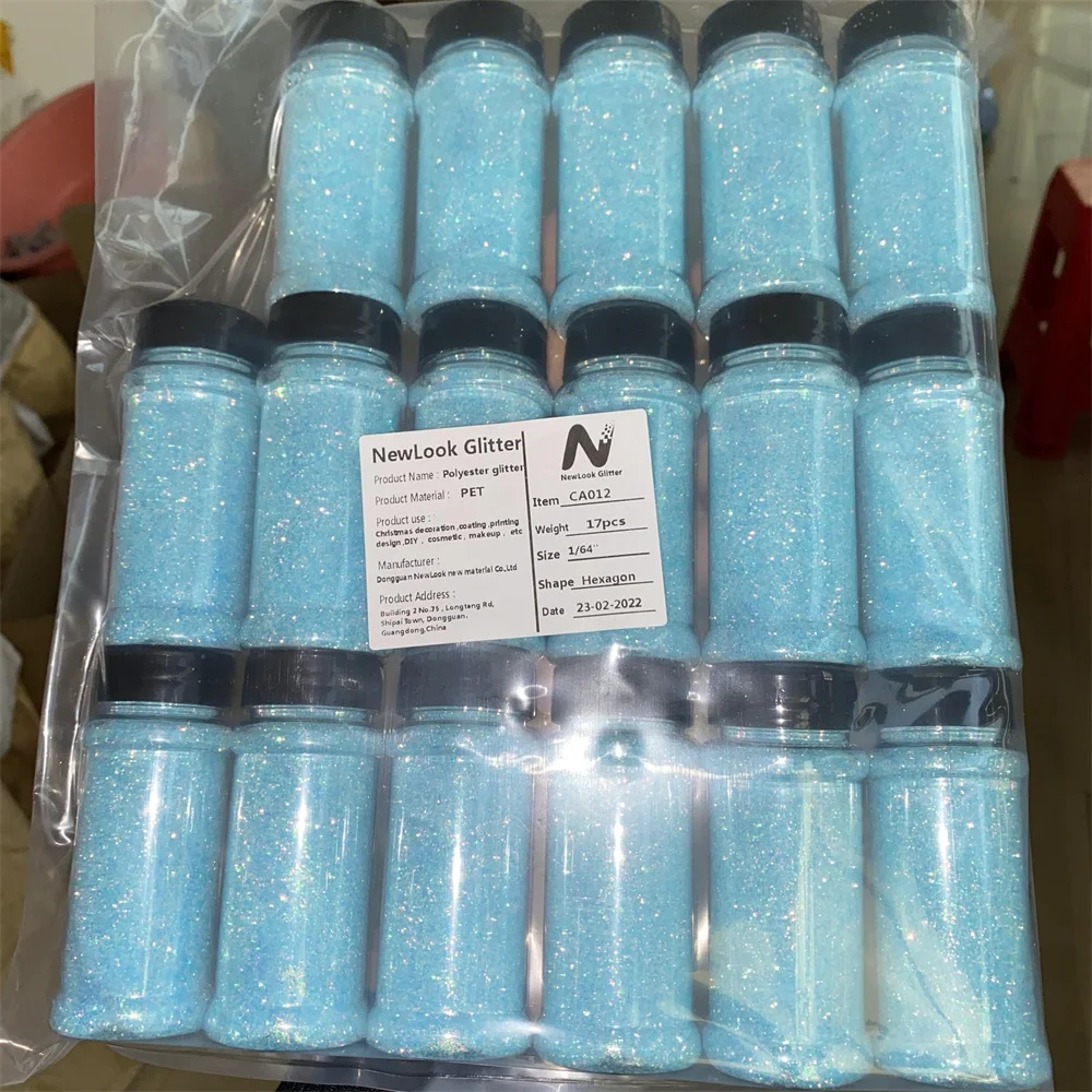 2oz shakers glitters container jars mixed Hexagon Nail Decoration Pastel Glitter Powder for nail art sequins resin craft