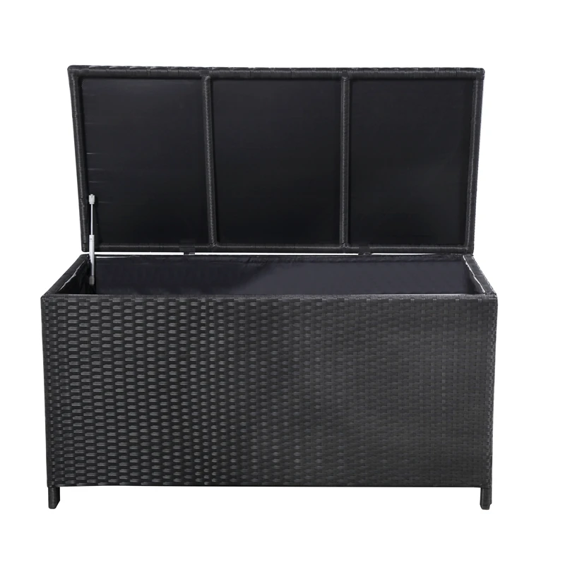 Plastic Waterproof rattan box Outdoor Rattan wicker Storage Box Chest Box Black