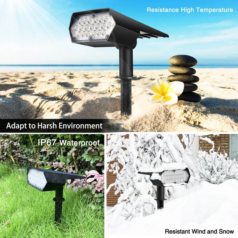 
Garden Landscape 2-in-1 Waterproof Dark Sensing Auto On/Off Outdoor motion sensor led Solar Spotlight 
