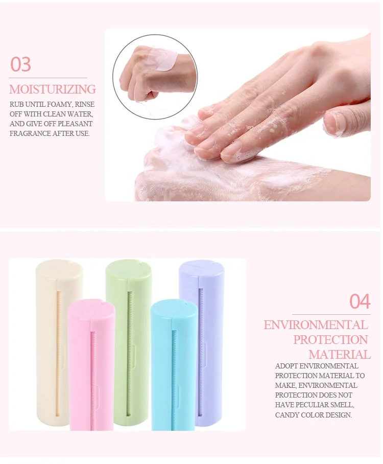 Epsilon Portable paper soap outdoor hand paper soap tablets creative promotional travel portable soluble soap paper roll