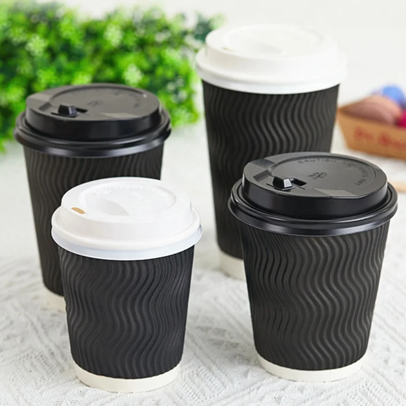 14oz Custom Print Logo Design Eco Friendly Cardboard Sleeve Holder Cold Coffee Hot Drink Paper Cup