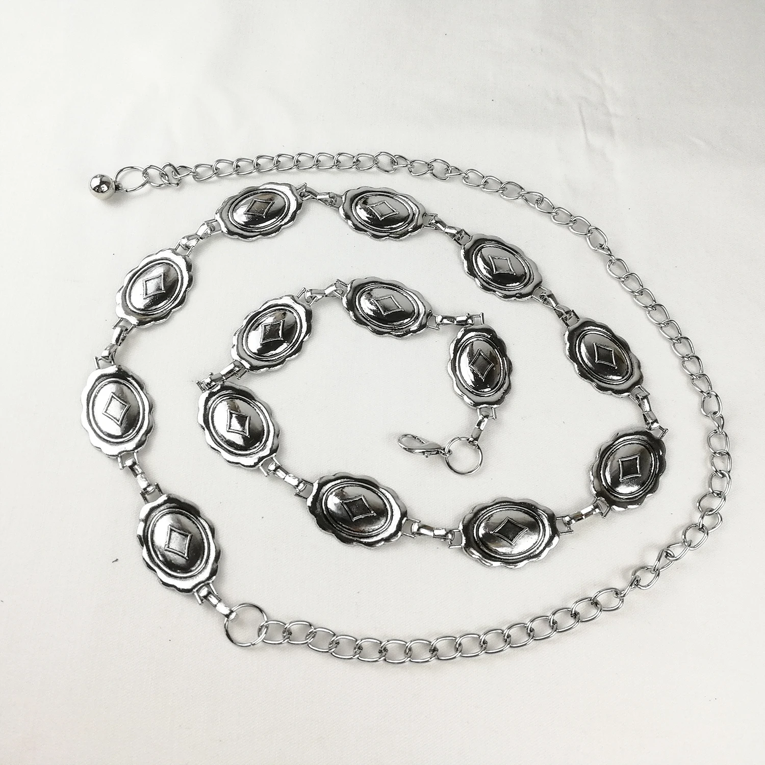 Fashion Female Oval Buckle Metal Chain Woman Belt Waist Chain Women Belt for Garment Dress