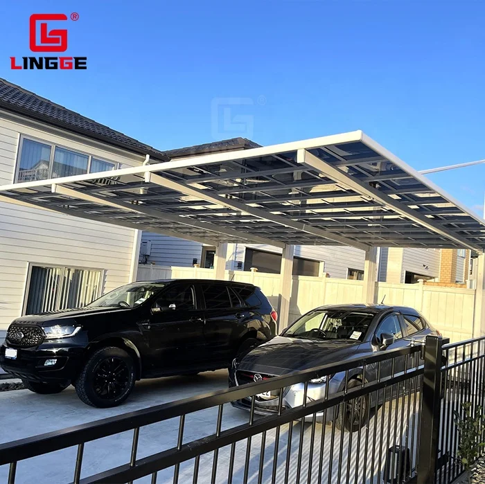 Free Standing Carport Steel  Garage Aluminum Car Port For Three Cars Polycarbonate Carport