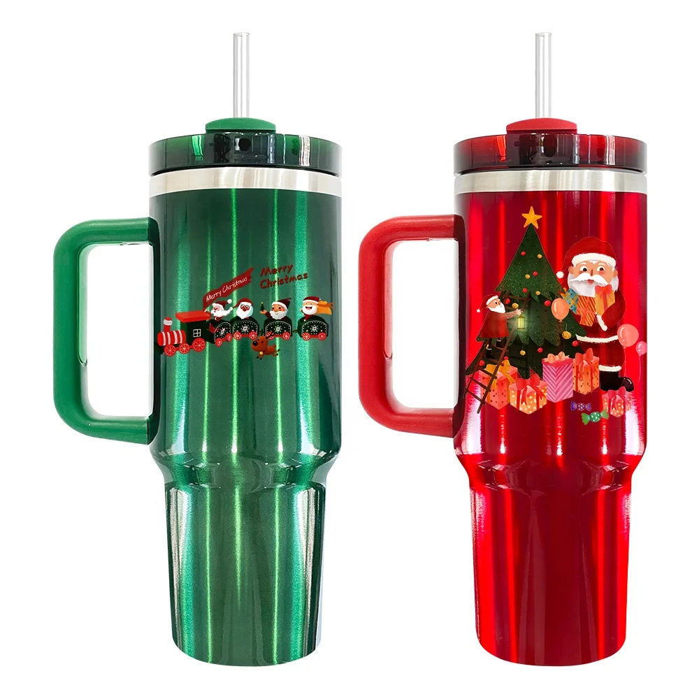 Red Green Color H2.0 40oz sublimation Christmas tumbler for girl gift stainless steel vacuum travel mug