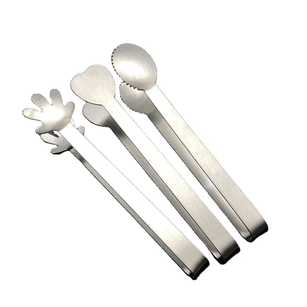 Kitchen gadgets customized promotion gifts cheap mini long food tong BBQ sugar tong stainless steel ice tong