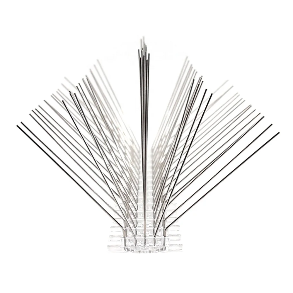 Small Birds Control Deterrent Plastic 32cm length wide base stainless steel 40 Spikes Anti Birds Pigeon spikes