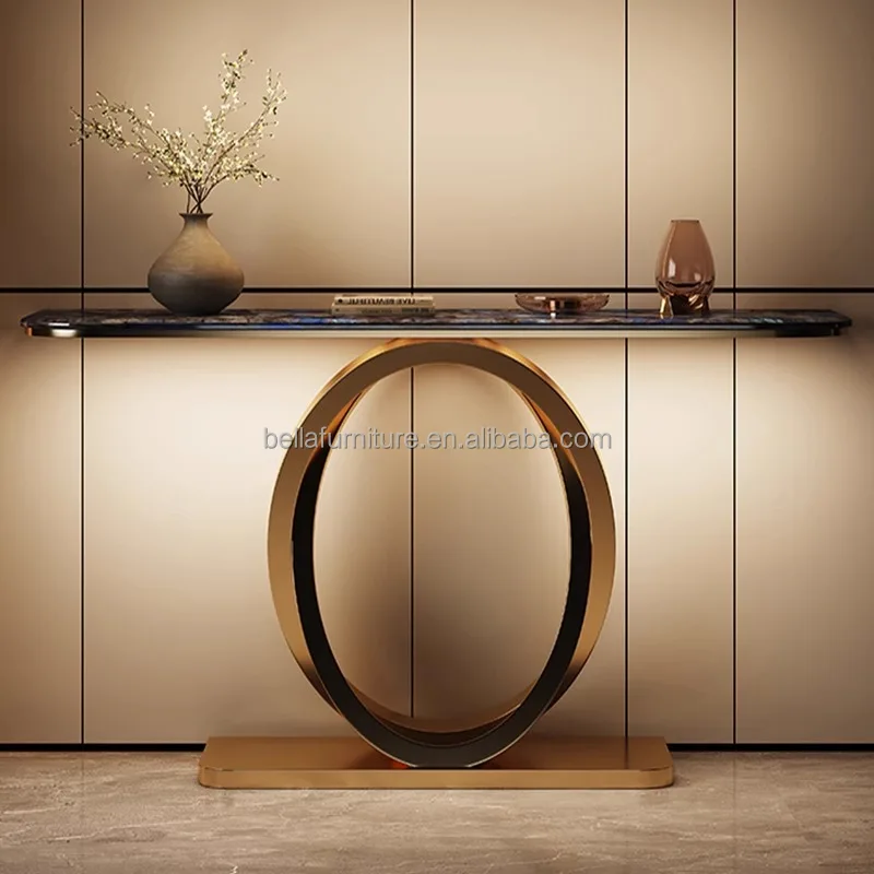 Living room furniture gold hallway  luxury mirror console table modern console tables for homewith Storage console table
