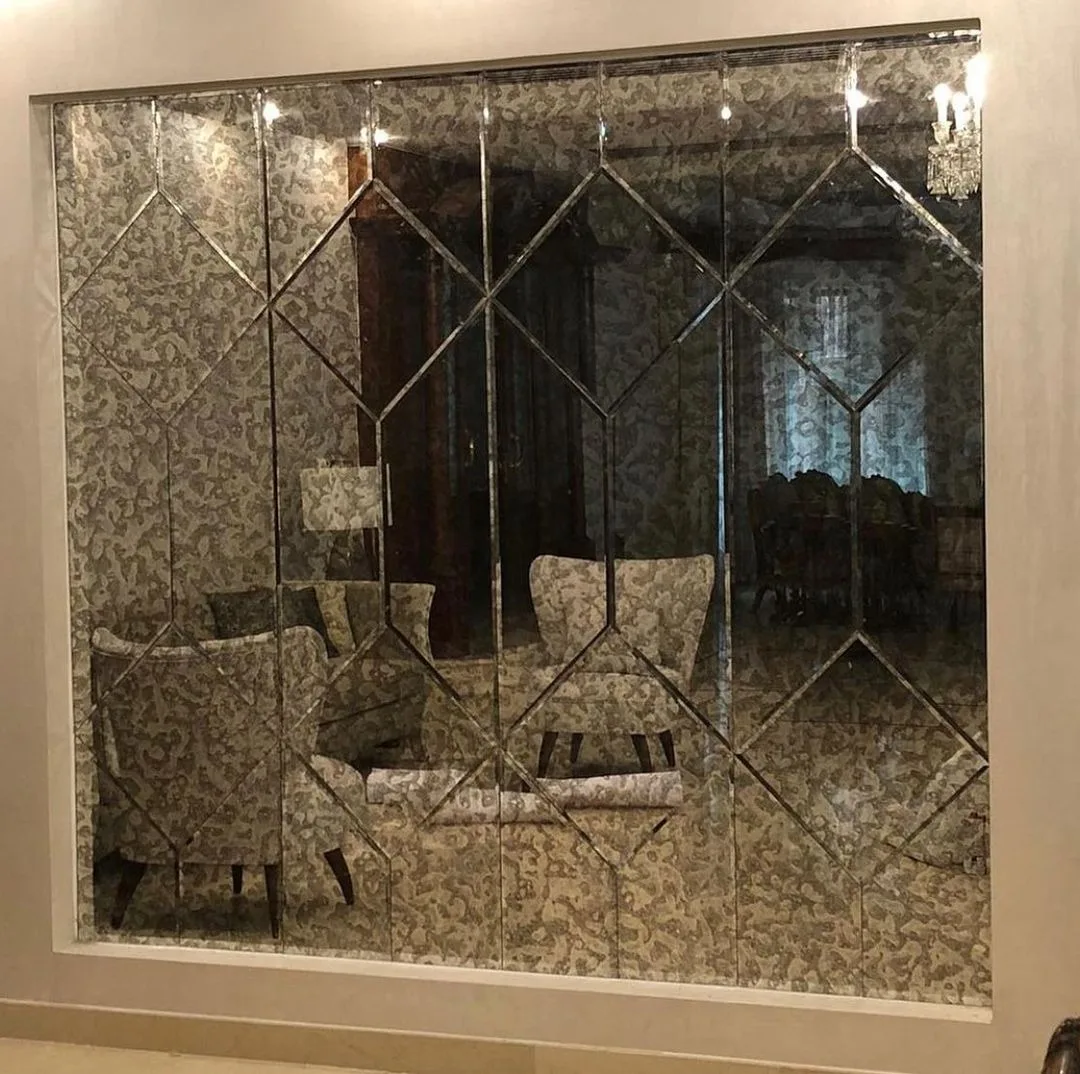 Antique Mirror for Wall and Furniture Decoration Antique Mirror Glass Panel Silver Wall