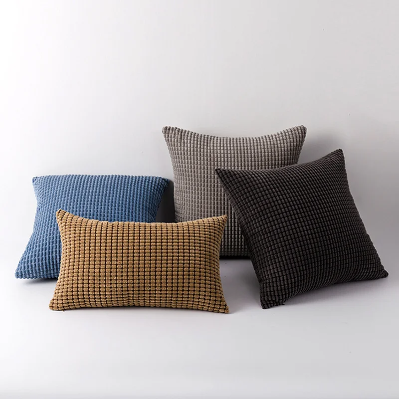 Nordic Luxury Velvet Sofa Solid Color Throw Pillow Case Square Corduroy Plain Cushion Cover for Home Decor Couch
