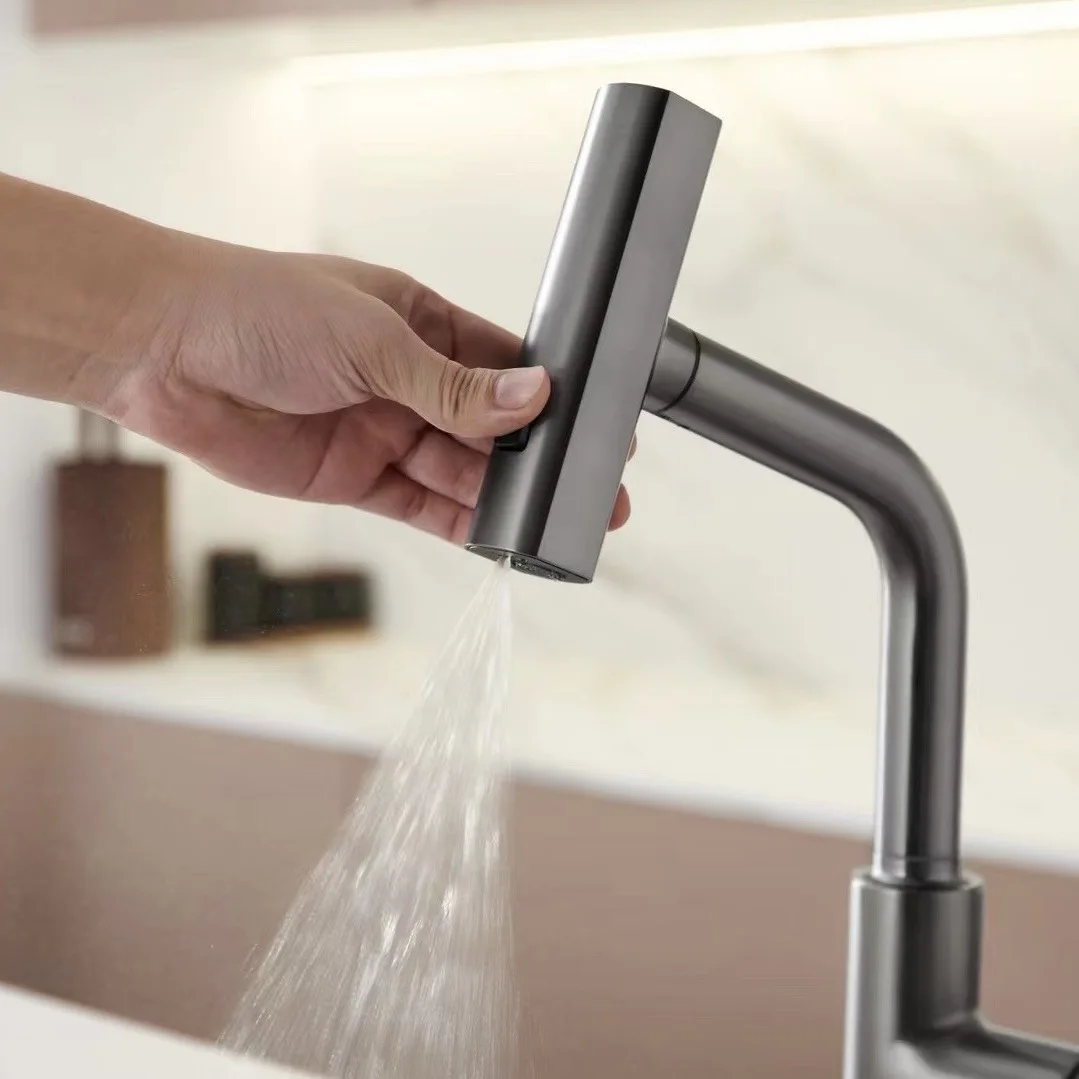 Kitchen Smart Waterfall Tap Intelligent 3 Mode Changing Lift up Rotating Kitchen Sink Faucet