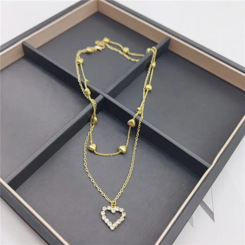 Wholesale 2021 The New Jewelry 18K pvd Gold Plated Bead Chain Necklace Necklace Card