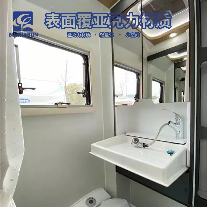 HOT SALES High Quality Wall Mounted ABS Folding Sink with Mirrors for RV caravan Campervan Boat Yacht Cabin Apartment Tiny House