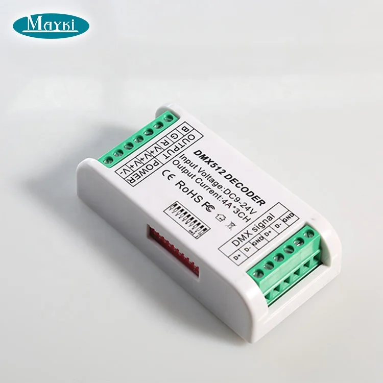 MINI DMX Control 3 Channel DMX receiver LED Strip RGB DMX512 Decoder dimmer driver with DIP switches