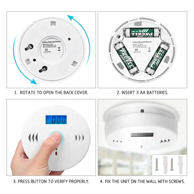 Smart Home Security Alarm System Carbon Monoxide Detector Digital Display Carbon Monoxide Alarm