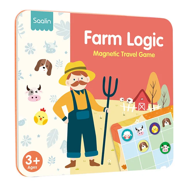 Four palace sudoku logic thinking game of farm,English Spelling Card Phonics Educational Learning Card for early childhood educa