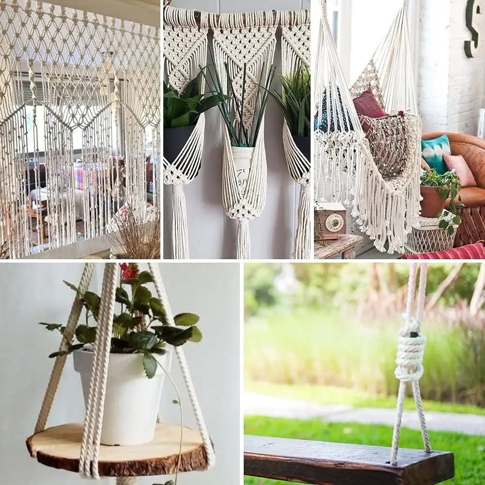 Macrame Cord Cotton Macrame Rope 3  1mm 2mm 3mm 100%  macrame cord Natural Opp Bag Twisted Silk Cords