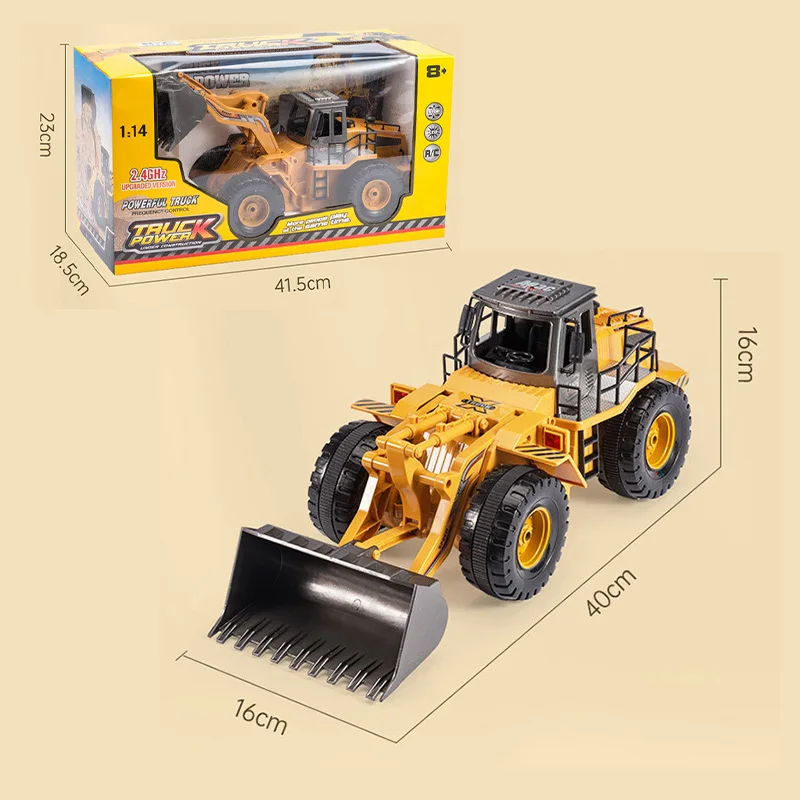1/14 Remote Control Engineering Vehicle Tos Boys Outdoor Sand Play Truck Model 6-channel Kids Plastic Rc Bulldozer For Wholesale