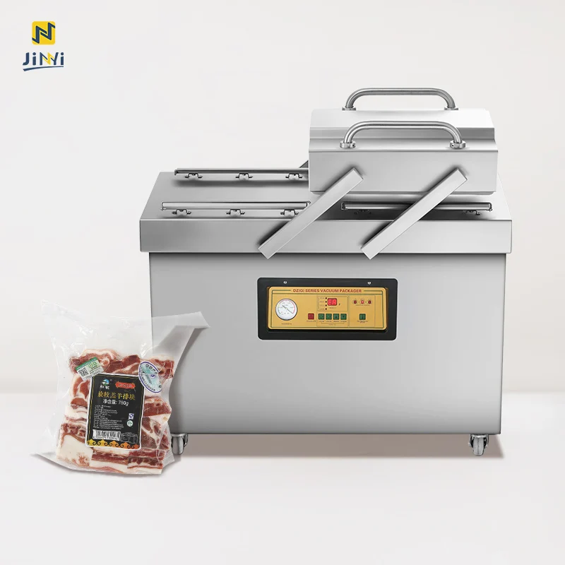 JINYI DZ-400/2SC commercial vegetables vacuum seal machine food vacuum packing double chamber sealer