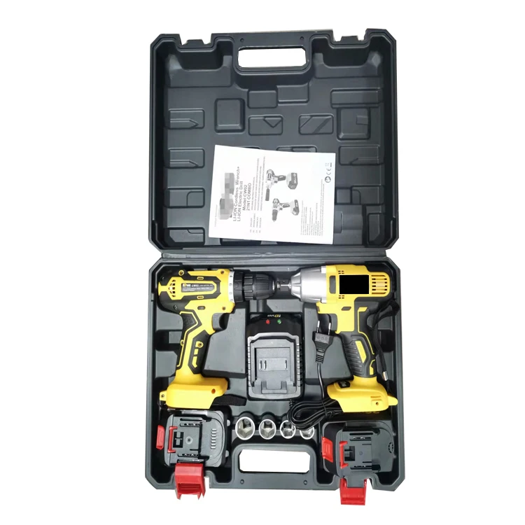 Cordless drill and impact wrench sets