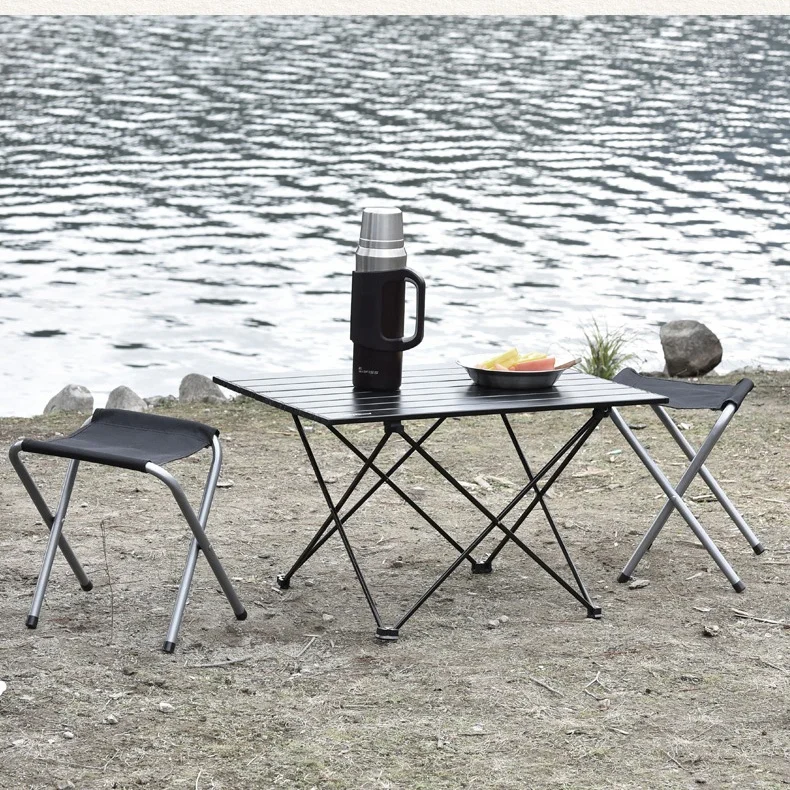 HISPEED Square Folding Stool New Camping 600D Oxford Aluminium Fishing Hiking Small Foldable Stool
