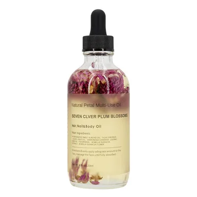 Rose Multi-Use Oil for Face Body and Hair - Organic Blend of Apricot Vitamin E and Sweet Almond Oil Moisturizer for Dry Skin