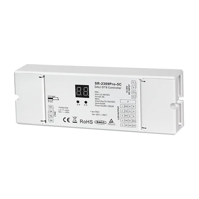DALI DT8 LED Controller Multi-addresses Built-in DALI-2 interface  for Tc, RGBWAF, XY, 2*Tc, XY+Tc, RGB+Tc, XY+W (DT6), DT6