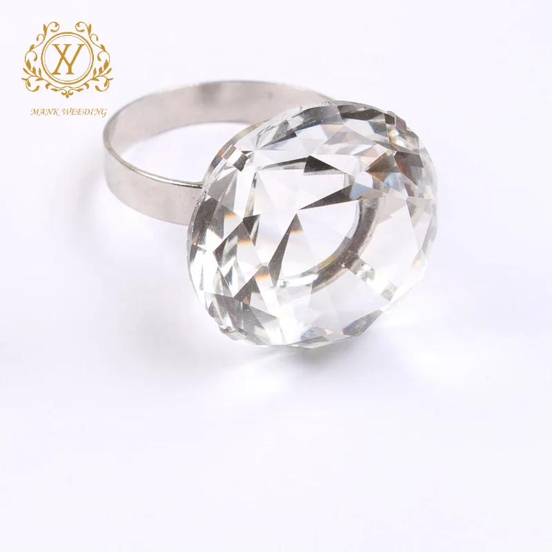 Classic Rhinestone Napkin Ring Wedding Props Large Diamond Ring Crystal Napkin Buckle