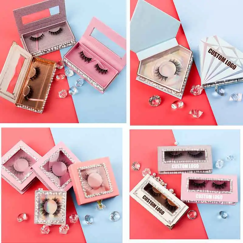 Оптовая продажа customeyelashepackaging Box Дело частный ярлык норковые ресницы поставщика индивидуальные Коробки из розового золота с бриллиантами