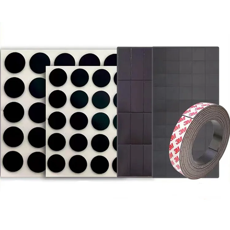 Гибкие резиновые магнитные диски на заказ, круглые магниты с самоклеящейся поверхностью