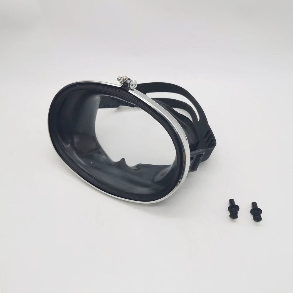Professional Tempered Glass Underwater Snorkel Dive Scuba Diving Round Oval Spearfishing Mask